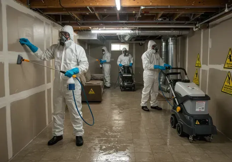 Basement Moisture Removal and Structural Drying process in North Tustin, CA